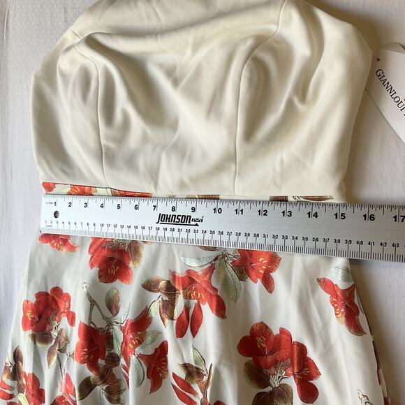 Giannloui Ferre Women Dress 11 White Floral A-Line R199 Sleeveless High Low - Picture 6 of 12